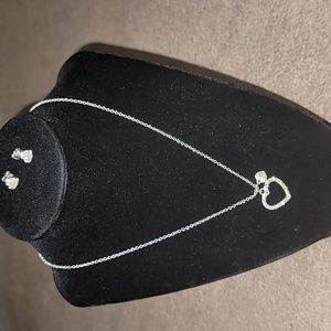 Heart Necklace and Earrings